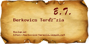 Berkovics Terézia névjegykártya